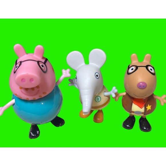 Peppa Pig Figures Emily Elephant in Garden Dress Danny Dog Sheriff and Dad Peppa - Picture 1 of 10